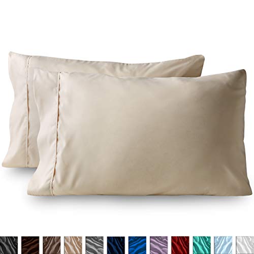 Product Cover Bare Home Premium 1800 Ultra-Soft Microfiber Pillowcase Set - Double Brushed - Hypoallergenic - Wrinkle Resistant (King Pillowcase Set of 2, Sand)