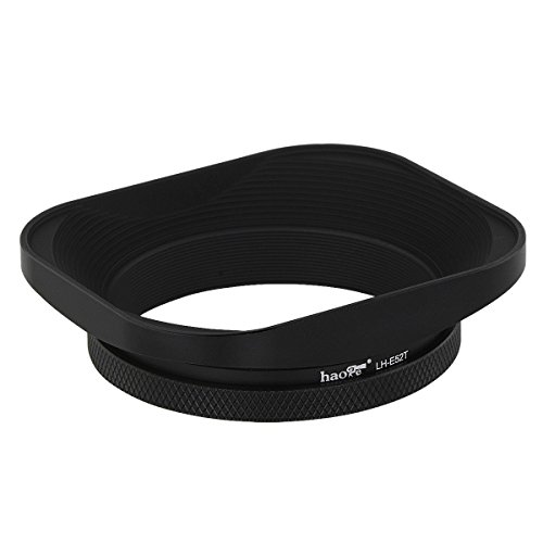 Product Cover Haoge LH-E52T Universal Square Metal Screw-in Mount Lens Hood Shade for 52mm Canon Nikon Sony Leica Leitz Voigtlander Nikkor Panasonic Pentax Contax Olympus Lens and Other 52mm Filter Thread Lens