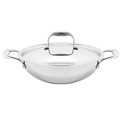 Product Cover Vinod Platinum Triply Stainless Steel Kadai with Lid, 28 cm- 3.7 LTR