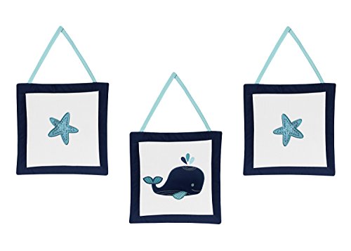Product Cover Sweet Jojo Designs Wall Hanging Decor Accessories for Blue Whale Collection