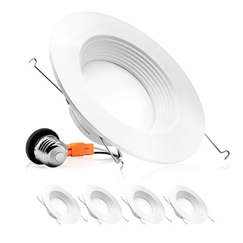 Product Cover PARMIDA 4-Pack 5/6 inch Dimmable LED Recessed Lighting, Retrofit Downlight, Baffle Trim, 12W (100W Replacement), Ceiling Can Light, 3000K (Soft White), 1000lm, ENERGY STAR & ETL, 5 Year Warranty