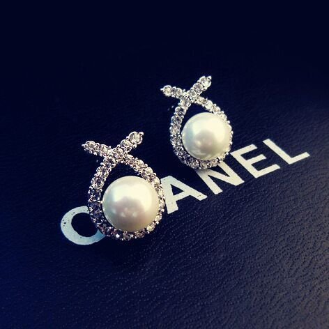 Product Cover 925 and Star Big Elegant Inlaid Pearl Earrings Diamond Earrings Bride Wedding Woman with Hypoallergenic Silver