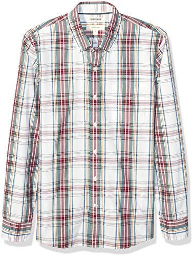 Product Cover Amazon Brand - Goodthreads Men's Slim-Fit Long-Sleeve Plaid Poplin Shirt
