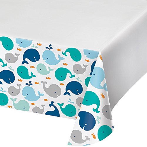 Product Cover Creative Converting Border Print Plastic Tablecover, Lil' Spout Blue