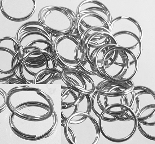Product Cover 50 pcs Split Ring Fishing Lure, Lanyard, Dog Tag Connector Nickel Plated Spring Steel 12mm, 1/2 inch