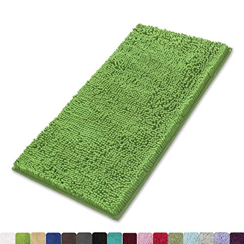 Product Cover MAYSHINE Non-Slip Bathroom Rug Shag Shower Mat (24x39 Inches) Machine-Washable Bath Mats Water Absorbent Soft Microfibers-Green