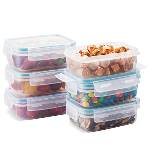 Product Cover Komax Biokips Food Storage Snack Container 15oz. (set of 6) - Airtight, Leakproof With Locking Lids - BPA Free Plastic - Microwave, Freezer and Dishwasher Safe - Small Size to Store in Pantry