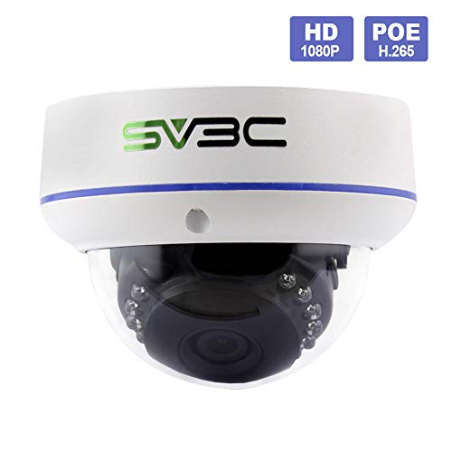 Product Cover SV3C Full HD 1080P Dome POE IP Security Camera Indoor/Outdoor(Wired, not Wireless), Vandal-Proof, IP66 Waterproof, Support Remote Viewed by iPhone,Andriod Phone,Pad and Windows PC