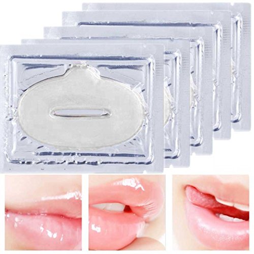 Product Cover OVERMAL 10PCS Gold Collagen Crystal Lip Mask Lip Care Gel Mask Moisturizing Hydrating Repair Remove Lines Blemishes Fuller Lip Care