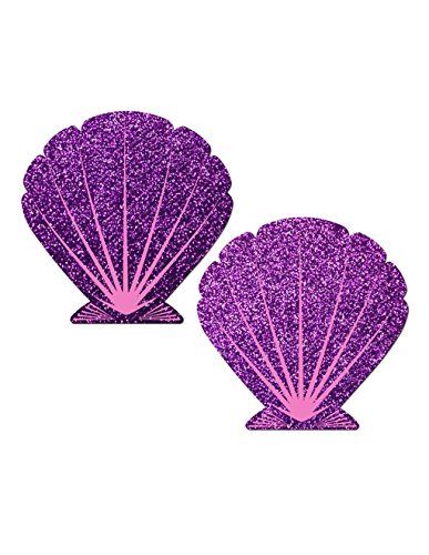 Product Cover Glittering Purple and Pink Mermaid Seashell Nipple Pasties by Pastease o/s ...
