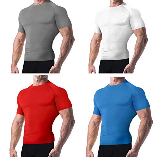 Product Cover Copper Compression New Colored Short Sleeve Shirt - Guaranteed Best Copper + Zinc Mens T-Shirt with Infused Fit. Support Stiff & Sore Muscles. Basketball, Football, Sports Wear (Medium - White)