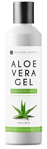 Product Cover Aloe Vera Gel from Freshly Cut Organic Pure Aloe Plant by Kate Blanc. Great for Hair and Face. Relieves Sunburn, Dry Scalp, Irritated Skin with No Sticky Residue. DIY Hand Sanitizers (8 oz)