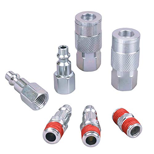 Product Cover WYNNsky Air Tool Coupler and Plug Kit, 1/4 Inch NPT Fittings Industrial Type, 7 Piece w/Storage Case