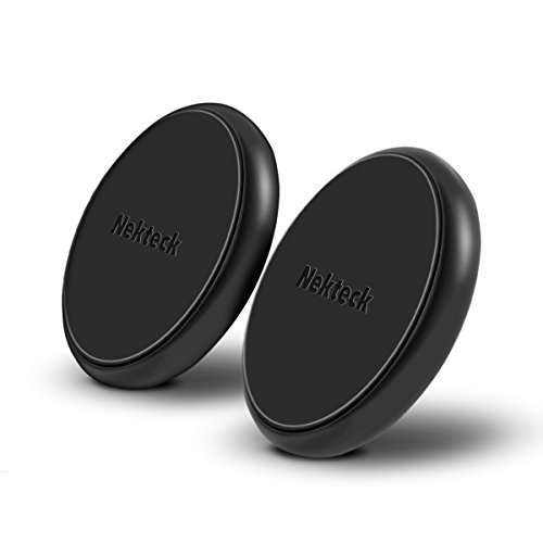 Product Cover Nekteck Universal Stick on Flat Magnetic Car Mount Phone/Key Holder for iPhone X/8/7 6S/ 6 6 Plus, SE, Galaxy S9/S8 S6/S7 Note 9 8 5, LG G7 G6, Pixel 3/2 XL Nexus 6P 5X, Echo Dot More [2Pack]