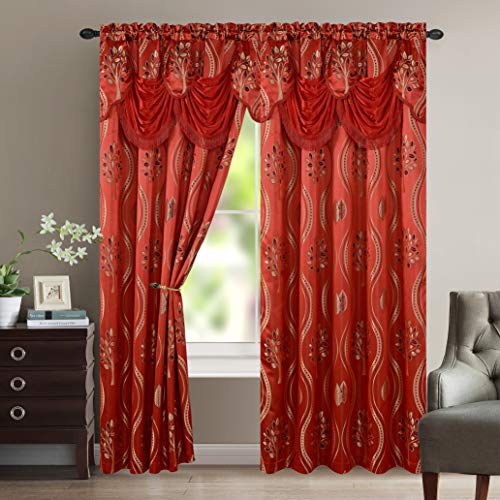 Product Cover Elegant Comfort Luxurious Beautiful Curtain Panel Set with Attached Valance and Backing 54
