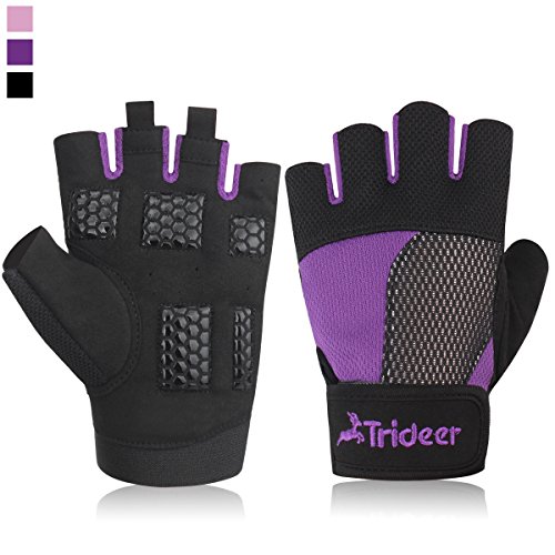 Product Cover Trideer Weight Lifting Gloves, Breathable & Non-Slip, Workout Gloves, Exercise Gloves, Padded Gym Gloves for Climbing, Boating, Dumbbells, Cross Training
