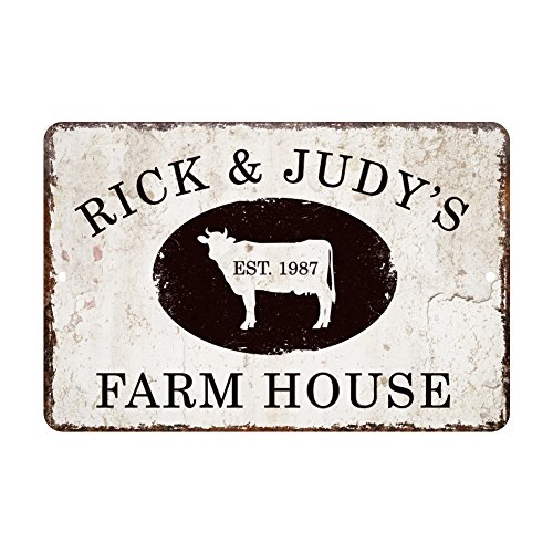 Product Cover Pattern Pop Personalized Vintage Distressed Look Farm House Metal Room Sign