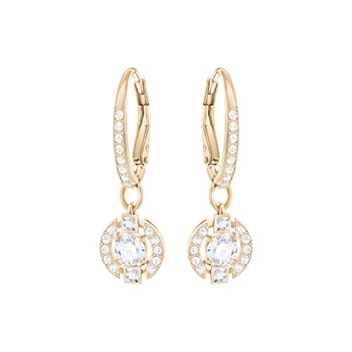 Product Cover Swarovski Jewelry Rose Gold-Toned White Sparkling Dance Round Earrings