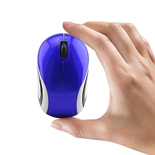 Product Cover Mini Small Wireless Mouse for Kids Children 3-7 Years Old Child Size Optical Portable Mini Cordless Mice with USB Receiver for Laptop Computer (Blue)