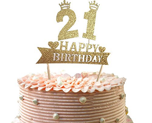 Product Cover 21st or 12th Number Cake Topper Happy Birthday Party Supplies Decoration