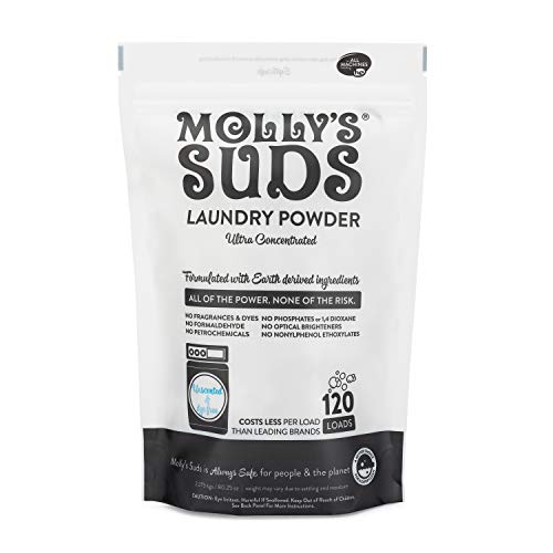 Product Cover Molly's Suds Unscented Laundry Detergent Powder, 120 Loads, Natural Laundry Soap for Sensitive Skin, 80.25 Ounce (Pack of 1)