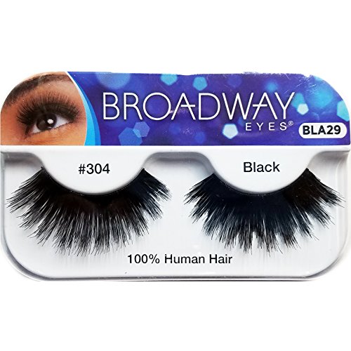 Product Cover Broadway Eyes False Strip Eyelashes 100% Human Hair Black #304, BLA29 (6 Pack)