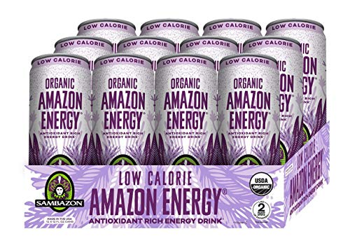 Product Cover Sambazon Amazon Energy Drink, Low-Calorie Acai Berry Pomegranate, 12 Ounce (Pack of 12)