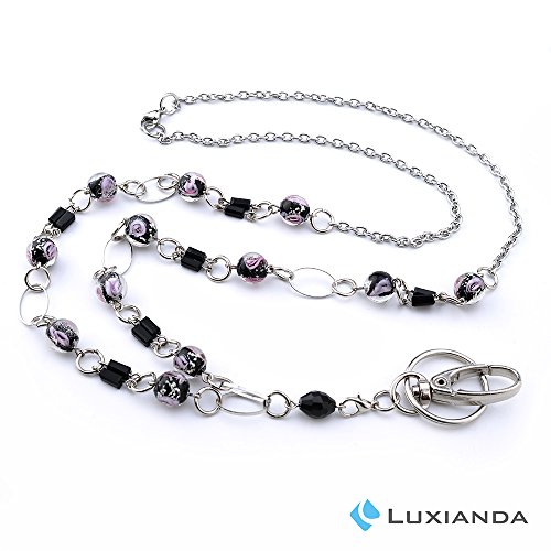 Product Cover LUXIANDA Generous Lanyard for Keys Badge Lanyards for Women ID Necklaces Badge Holder Stainless Steel Chain