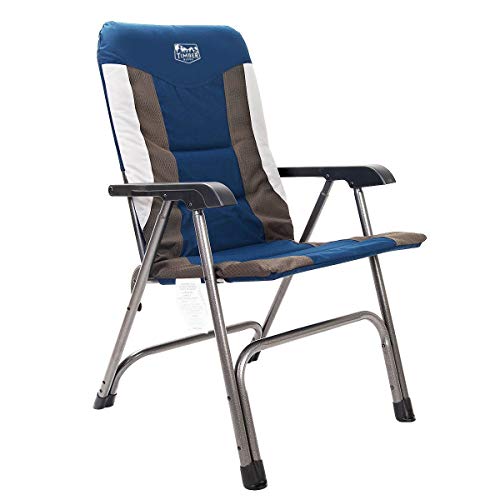 Product Cover Timber Ridge Camping Folding Chair High Back Portable with Carry Bag Arm Chair Easy Set up Padded for Outdoor, Lawn, Garden, Lightweight Aluminum Frame, Support 300lbs