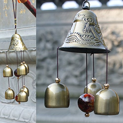 Product Cover Patgoal Antique Copper 6 Bells Lucky Wind Chimes Outdoor Home Decoration