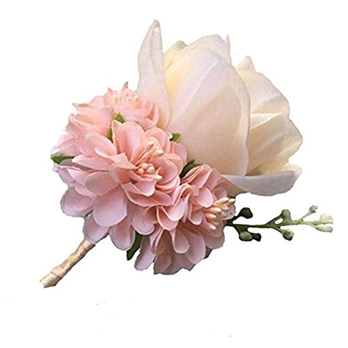 Product Cover WeddingBobDIY Boutonniere Buttonholes Groom Groomsman Best Man Rose Wedding Flowers Accessories Prom Suit Decoration Champagne
