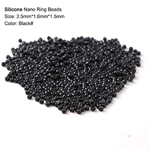 Product Cover Neitsi Silicone Nano Rings Beads for Nano Ring Hair keratin Hair Extensions (500pcs, Black)