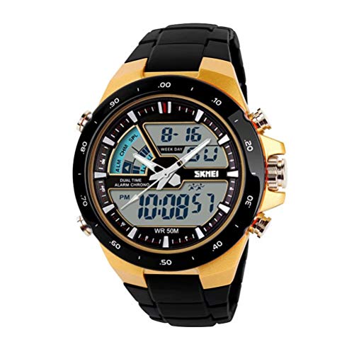 Product Cover Carrie Hughes Men's Digital Watch 50M Waterproof Large Dual Dial Multifunction Analog Military Outdoor Sports Electronic Watch Calendar Day Date CH031