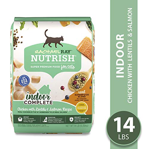 Product Cover Rachael Ray Nutrish Indoor Complete Natural Premium Dry Cat Food, Chicken With Lentils & Salmon Recipe, 14 Lbs