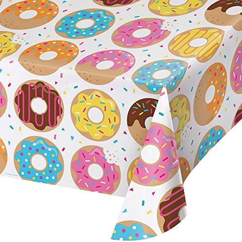 Product Cover Creative Converting All Over Print Plastic Tablecover, Donut Time - 324230