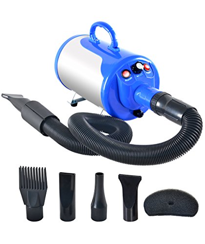 Product Cover SHELANDY 3.2HP Stepless Adjustable Speed Pet Hair Force Dryer Dog Grooming Blower with Heater(Blue)