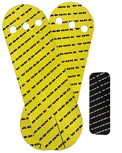 Product Cover WOD and Done Grips and Hook Grip Bundle - Yellow 10 Grips / 12 Hook - Self Adhesive - Skin Tight - Chalk and Sweat Friendly