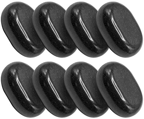 Product Cover Sivan Health and Fitness 8-Piece Large Black Basalt Hot Stone Set - Great for Spas, Massage Therapy, Relaxation, and more
