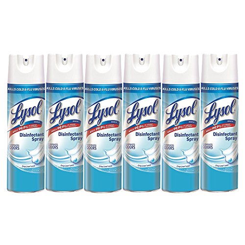 Product Cover Lysol LYS 6 Disinfectant Spray, Crisp Linen, 114oz (6X19oz), CLEAR