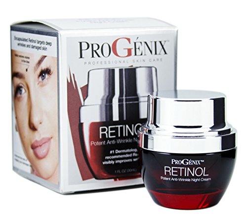 Product Cover Progenix Profesional Skin Care Retinol Anti-Wrinkle Night cream for fine lines, deep wrinkles, sun damaged skin. 1oz