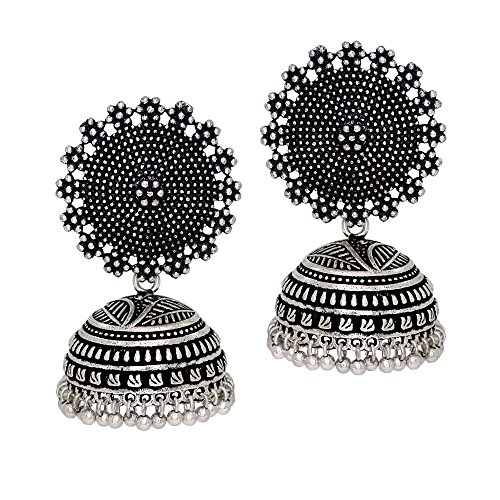 Product Cover Jaipur Mart Oxidised Plated Jhumka Indian Unique Ethenic bollywood Earrings Jewellery