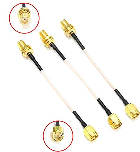 Product Cover OdiySurveil(TM 3-Pack SMA Extension Cable,RF Antenna SMA Female to SMA Male RG316 Coaxial Cable Adapter,20CM/7.9''