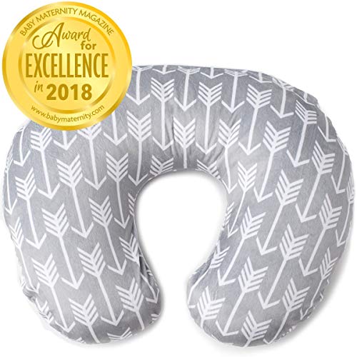 Product Cover Minky Nursing Pillow Cover | Arrow Pattern Slipcover | Best for Breastfeeding Moms | Soft Fabric Fits Snug On Infant Nursing Pillows to Aid Mothers While Breast Feeding | Great Baby Shower Gift