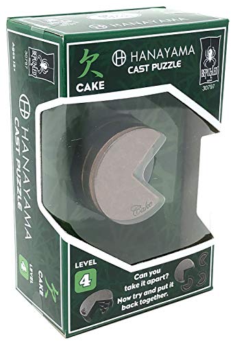 Product Cover CAKE Hanayama Cast Metal Brain Teaser Puzzle _ New 2017 Design _ Level 4 Difficulty Rating