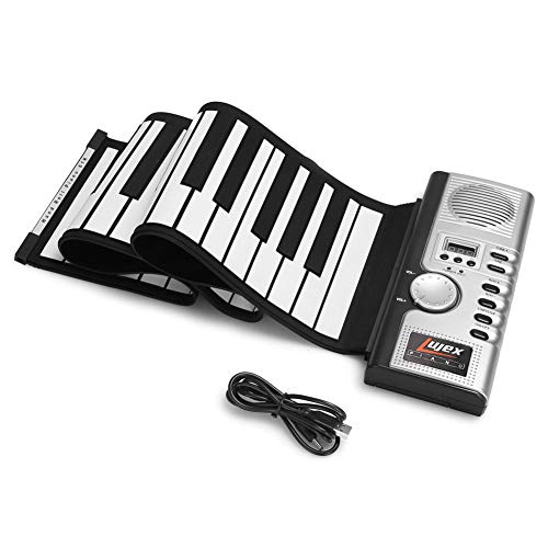 Product Cover Lujex 61 Keys Roll Up Piano Upgraded Portable Rechargeable Electronic Hand Roll Piano with Environmental Silicone Piano Keyboard for Beginners