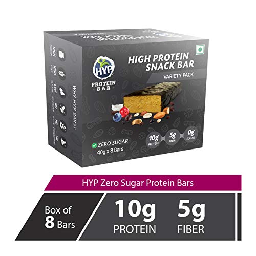 Product Cover HYP Sugarfree Variety Pack - 8 Bars (2 Oats Brownie+ 2 Espresso+ 2 Berry Burst+ 2 Coconut Almond)
