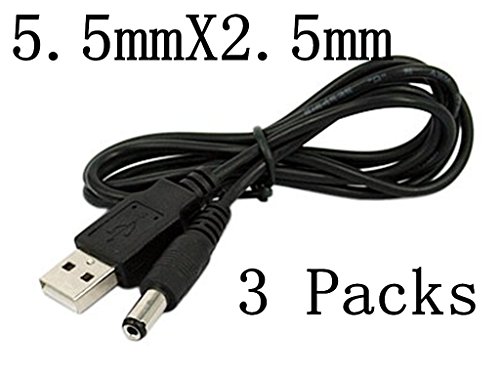 Product Cover SN-RIGGOR 3-Pack 3.3ft USB 2.0 A Type Male to DC 5.5 x 2.5mm DC 5V Power Plug Connector Cable usb to 5v power cable usb to dc power cable