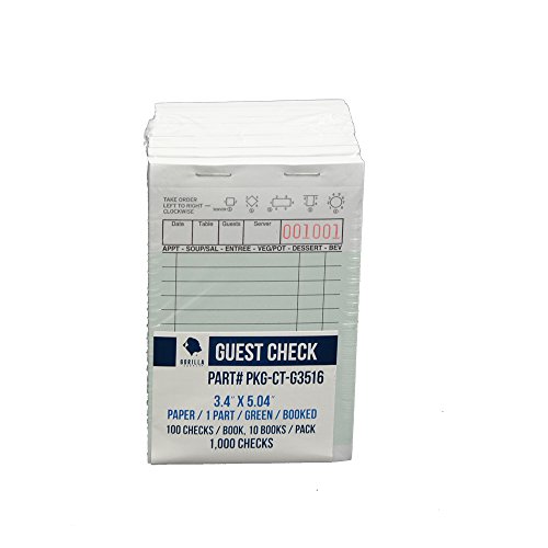 Product Cover Guest Check PKG-CT-G3516 Single Part Bond, Perforated, Green, 3.4