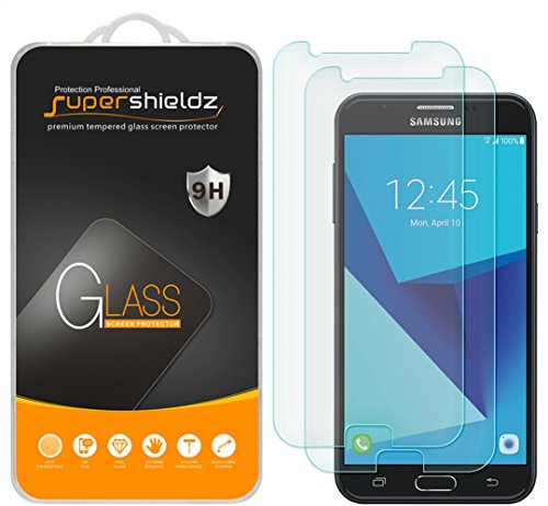 Product Cover (2 Pack) Supershieldz for Samsung (Galaxy J7 Sky Pro) Tempered Glass Screen Protector, 0.33mm, Anti Scratch, Bubble Free