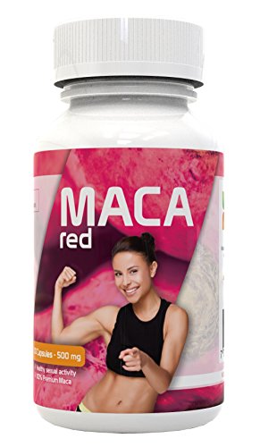 Product Cover Red Maca Capsules for Women - Gelatinized and Pure - Root from Peru - Energy Booster, Hormone Balancer, Improves Your Mood and Builds Your Muscles - Kosher Certified